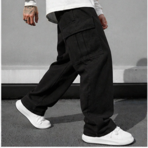 Shadow Drift Black Baggy Cargo