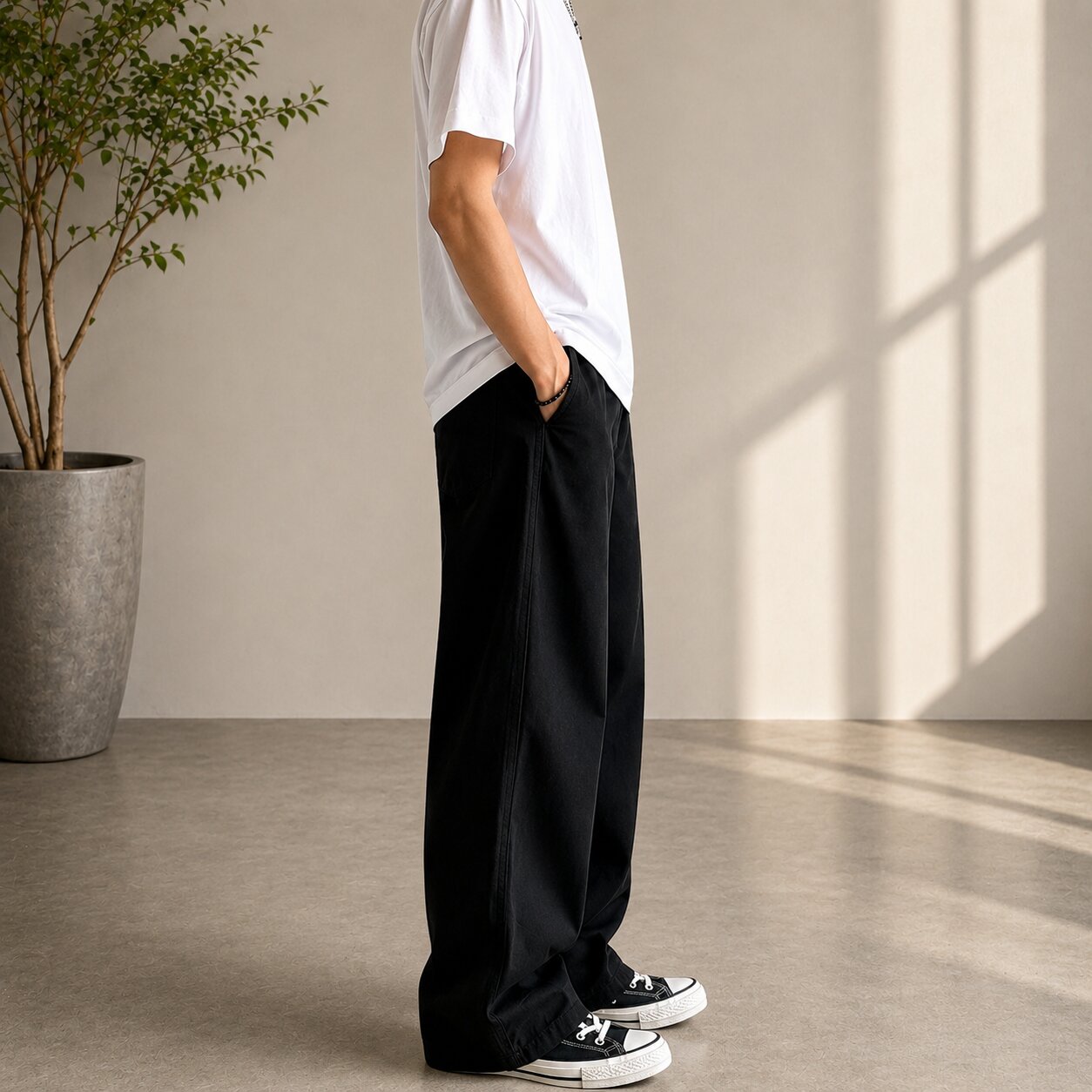 Signature Black Baggy Jeans - Image 3